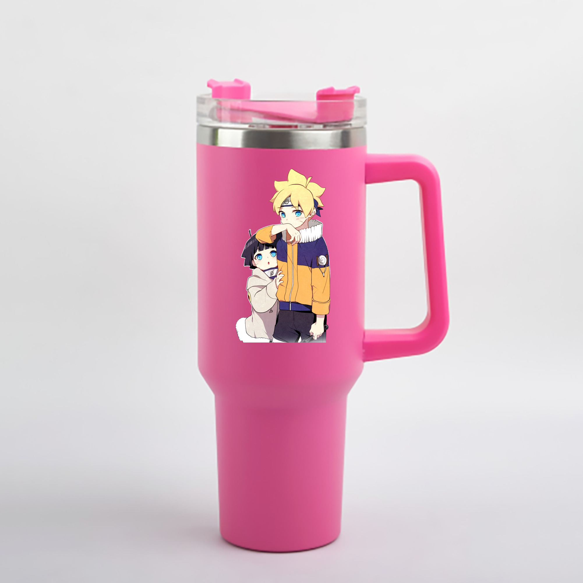 （画像用） NARUTO -ナルト- うずまき ボルト Uzumaki Boruto 1200mL車用タンブラー - クリスタルステッカー（プラスチックストロー付き）